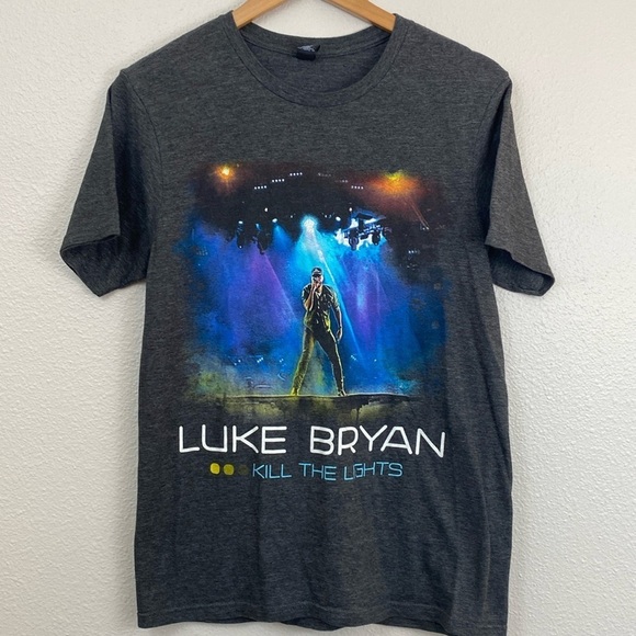 EUC Luke Bryan Kill the Lights Tour T-shirt Dark Grey Size Small - Picture 1 of 7